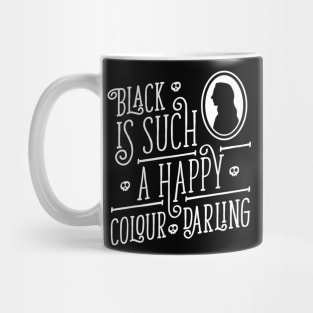 Morticia Addams - Black Happy Colour - Typography Mug